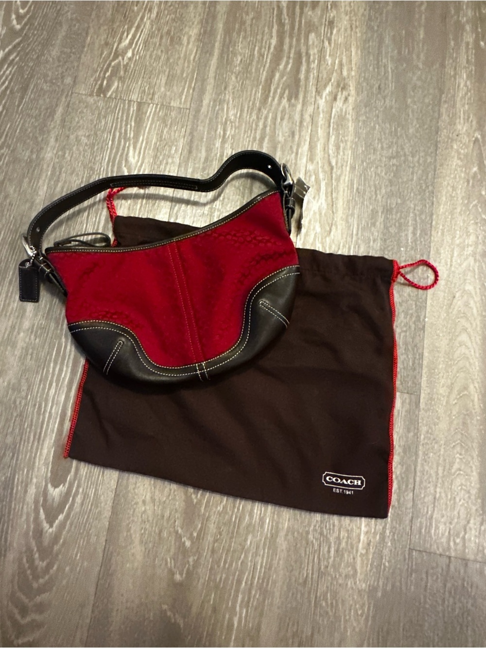 NWT Vintage Coach Soho Red Hobo Shoulder Bag